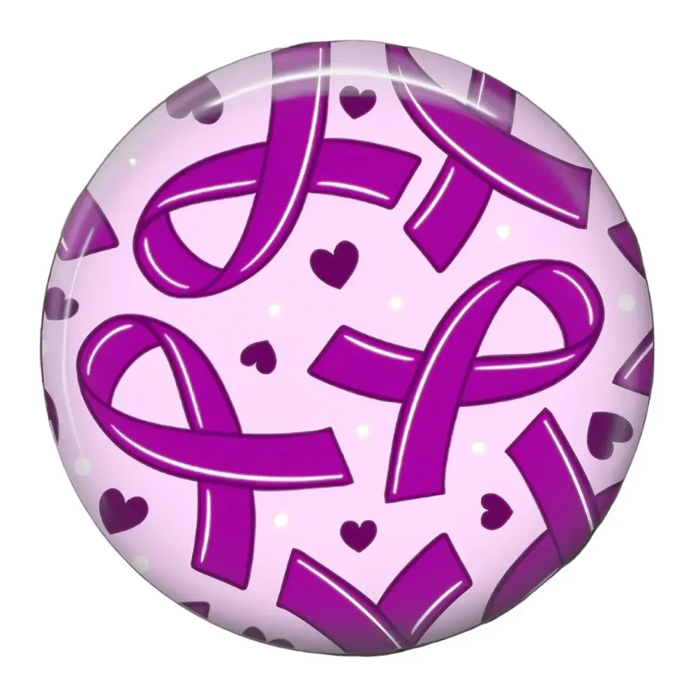 Lupus Awareness Badge Reel Purple Ribbon Retractable ID Holder Lupus Support